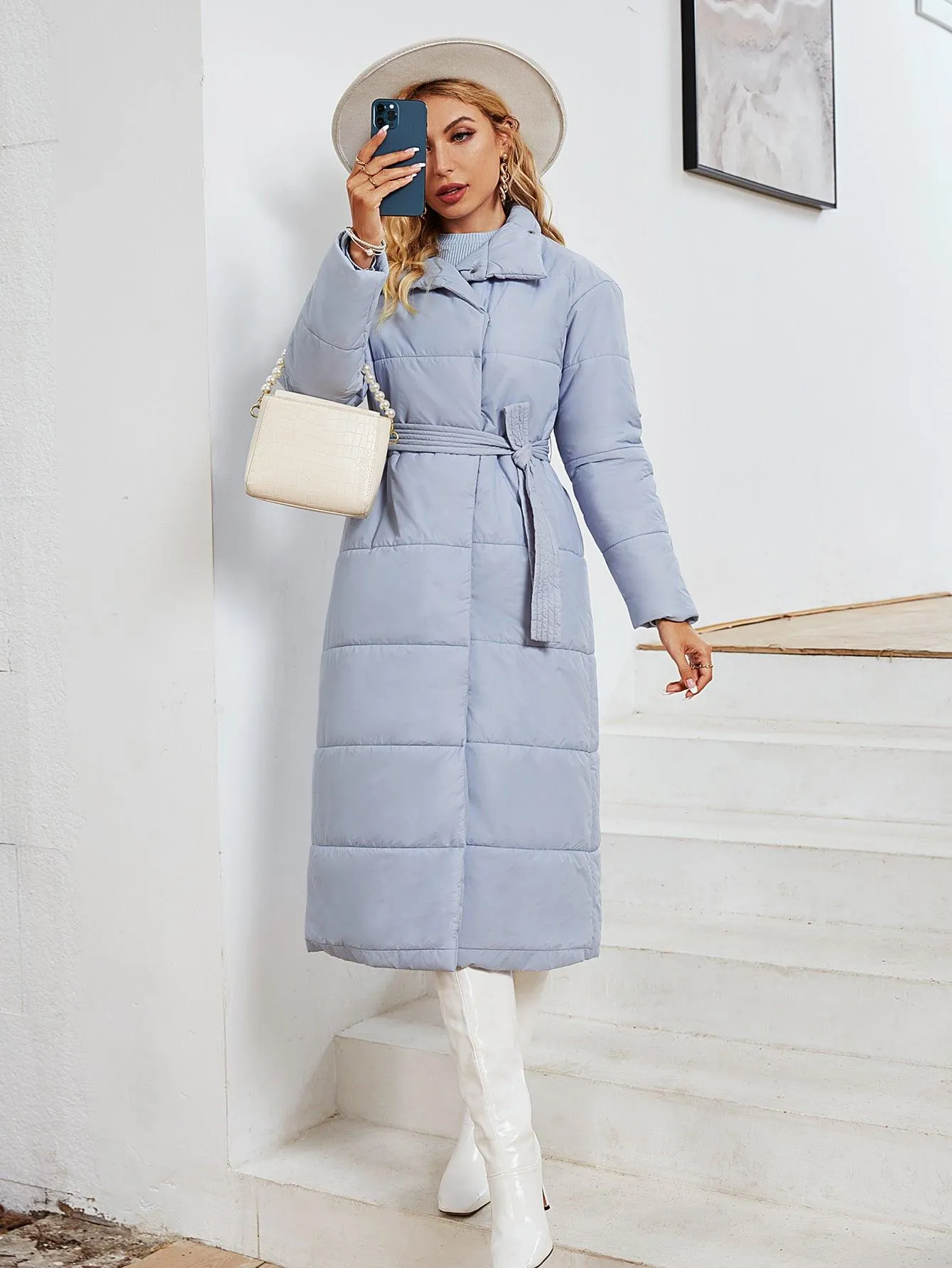 Winter Skyline Zipper Coat