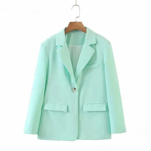 Women Two Piece Set Oversize Long Sleeve Blazer High Waist Tie Flare short pants