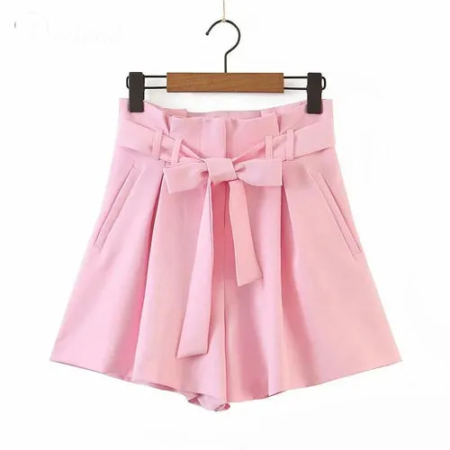 Women Two Piece Set Oversize Long Sleeve Blazer High Waist Tie Flare short pants