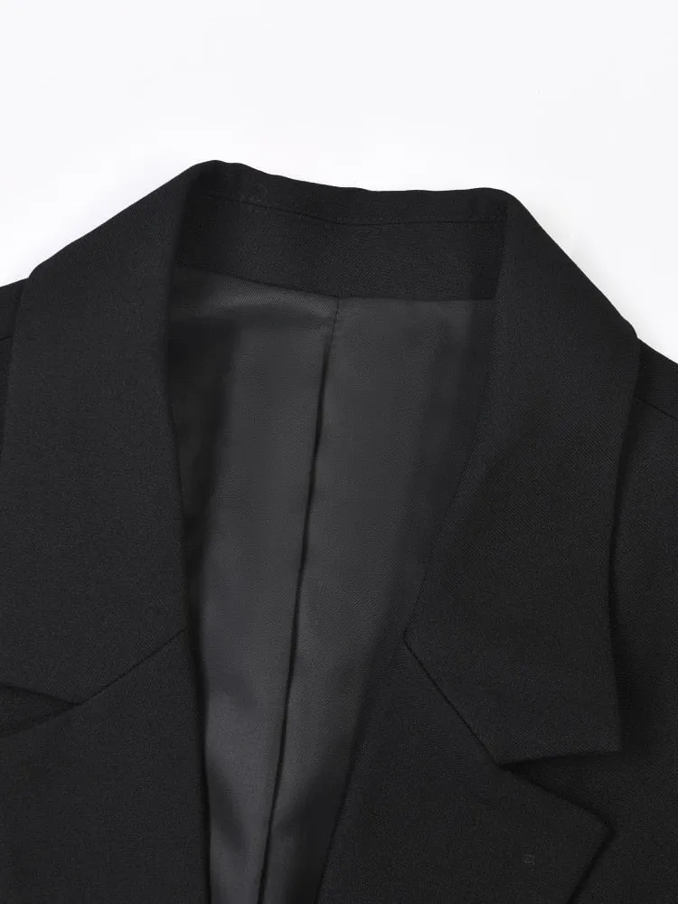 Women's Boyfriend Blazer with Zipper Sleeves