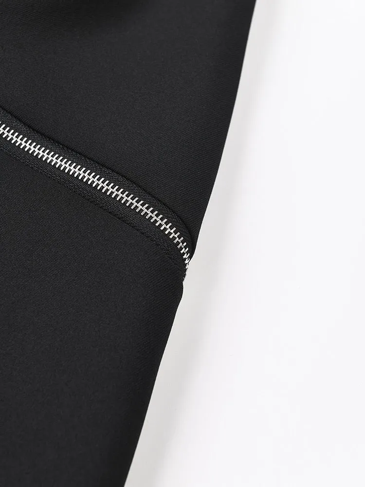 Women's Boyfriend Blazer with Zipper Sleeves
