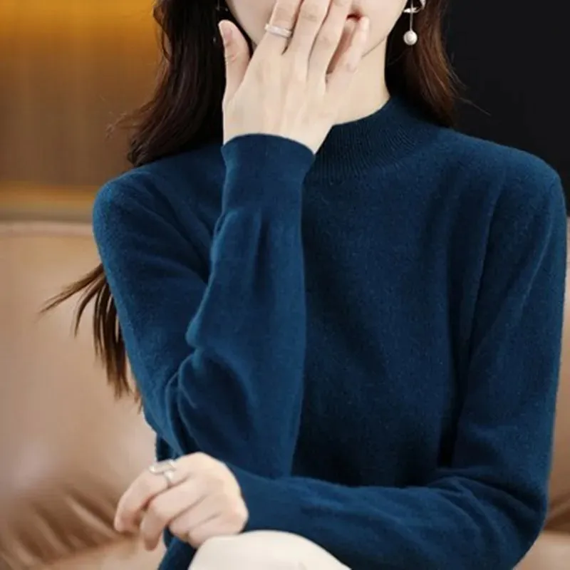 Women's Casual Checkered Print Turtleneck Jumper | Ideal for Autumn/Winter
