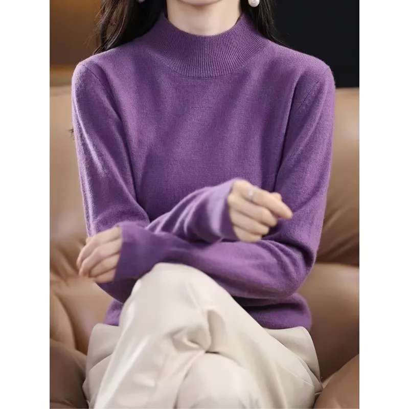 Women's Casual Checkered Print Turtleneck Jumper | Ideal for Autumn/Winter