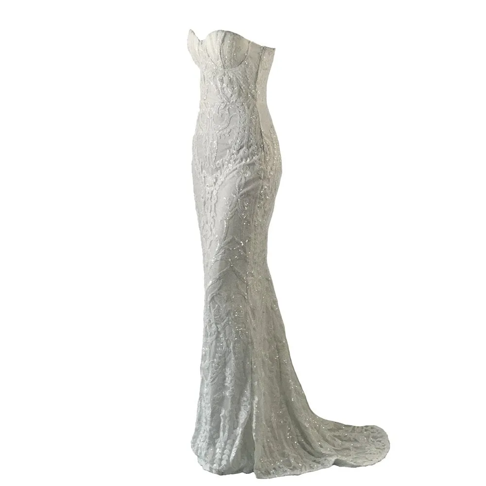 Women's Off-Shoulder Sequin Floor-Length Dress