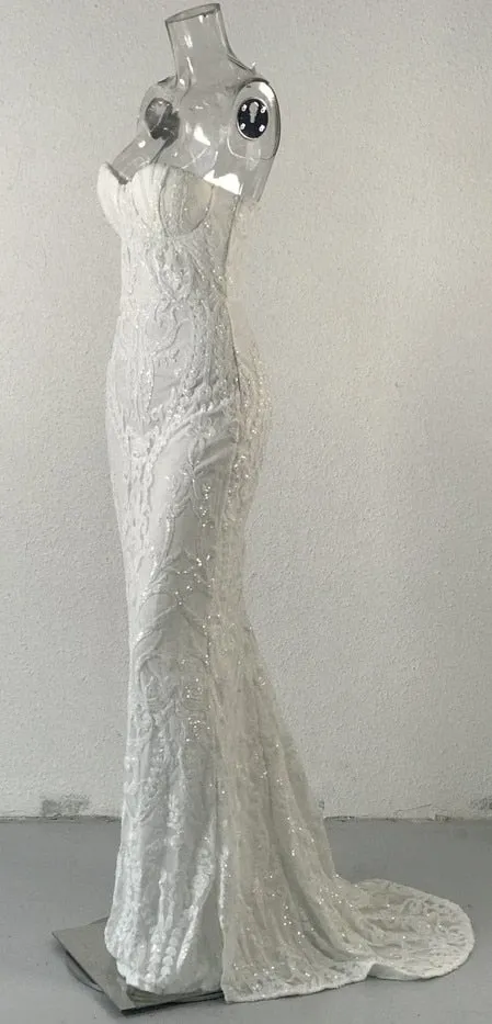 Women's Off-Shoulder Sequin Floor-Length Dress