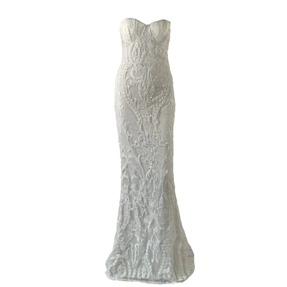Women's Off-Shoulder Sequin Floor-Length Dress