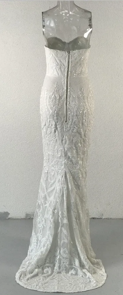 Women's Off-Shoulder Sequin Floor-Length Dress