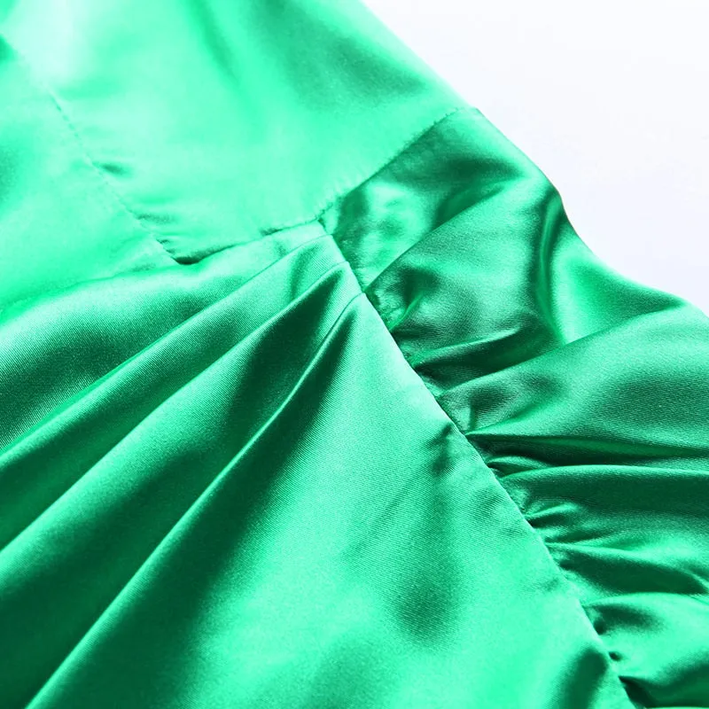 Women's One Shoulder Stretchy Satin Mini Dress