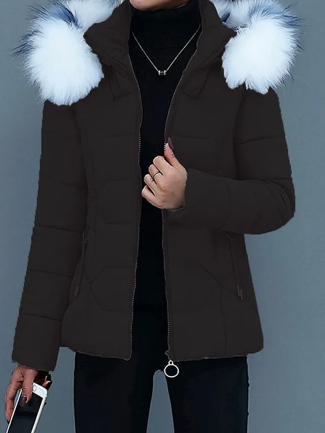 Women's Slim Fit Plush Lining Winter Jacket with Pocket | Ideal for Autumn/Winter