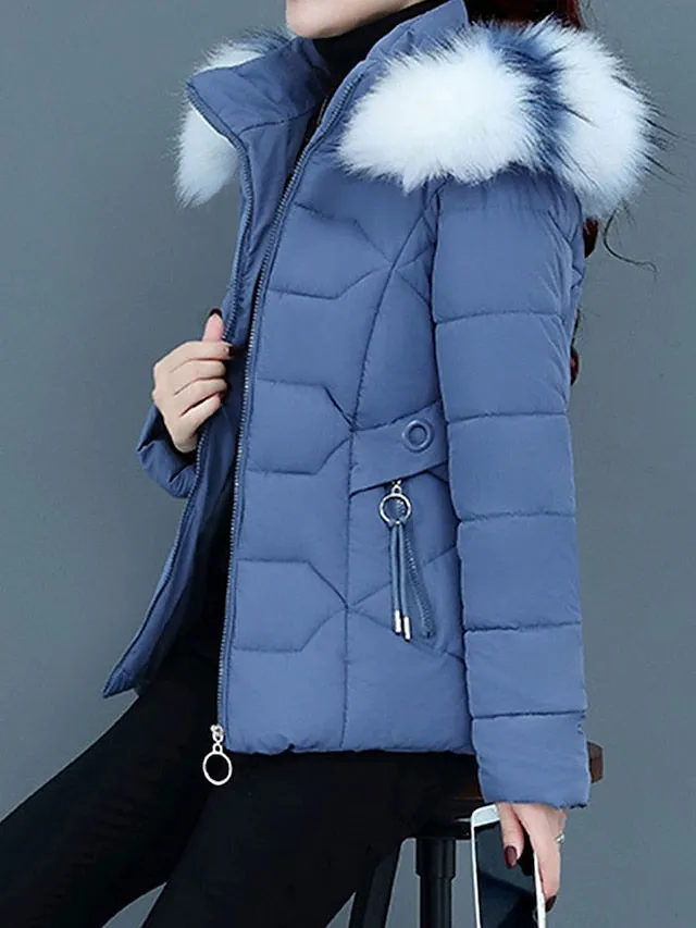 Women's Slim Fit Plush Lining Winter Jacket with Pocket | Ideal for Autumn/Winter