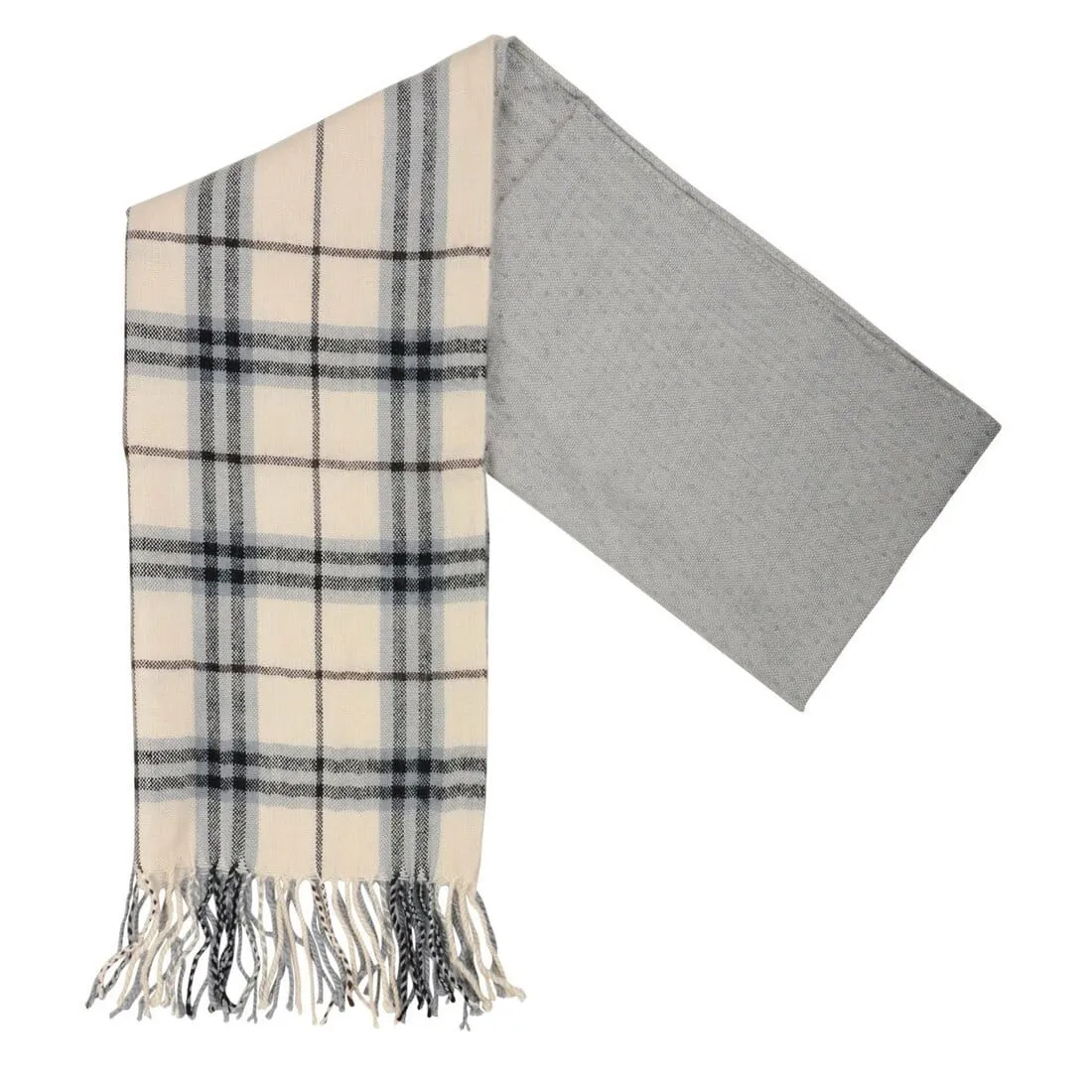 Womens Winter Scarf Soft Woven Check Fringed Tartan Plaid