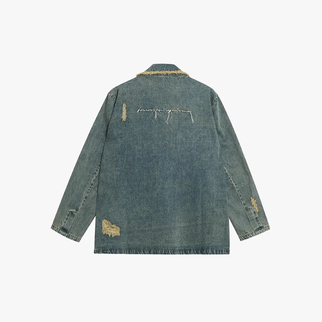 Y2K Distressed Oversized Denim Blazer