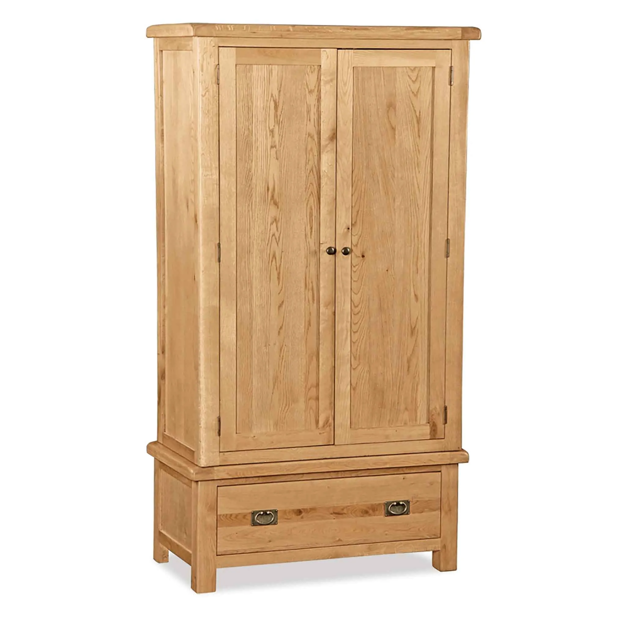 Zelah Oak Double Wardrobe with Drawer