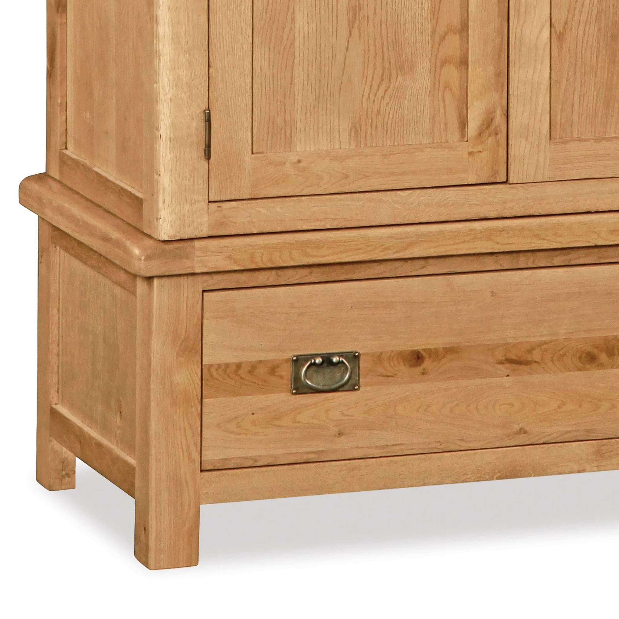 Zelah Oak Double Wardrobe with Drawer